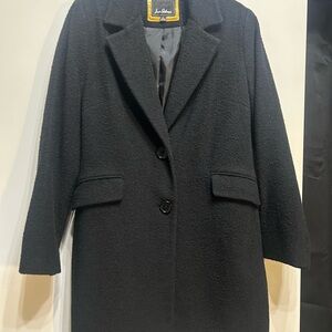 Women's Black Boucle Coat